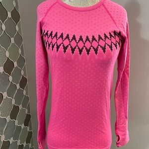 Barbie Pink VSX Victorias Secret Pink Top Size Small Sport Workout Thumb Hole